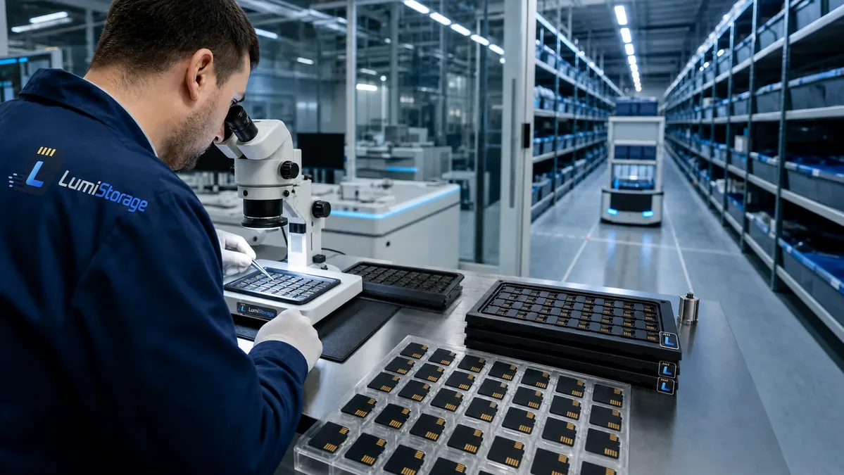 Laboratorio de control de calidad y almacén inteligente de tarjetas microSD